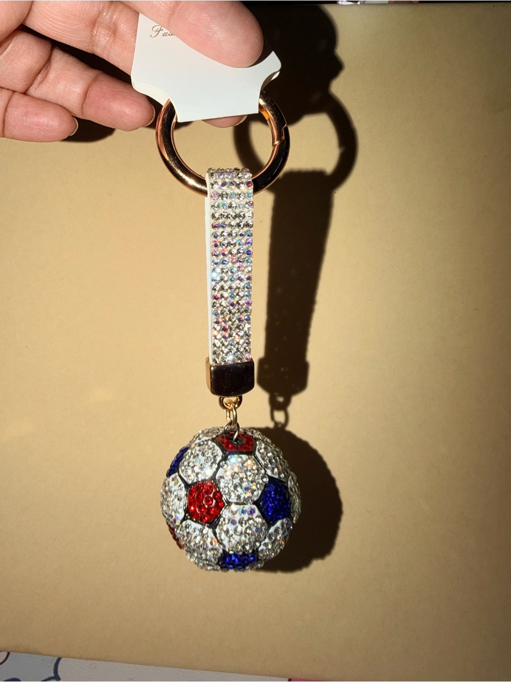 ⚽️NWOT USA Blingy Crystal Soccer Ball Keychain/bagcharm